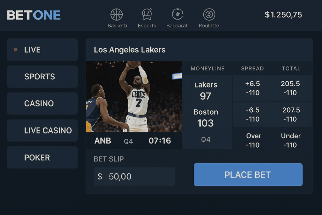 BetOne即時下注遊戲畫面