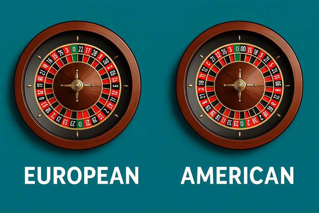 歐式與美式輪盤轉盤比較圖