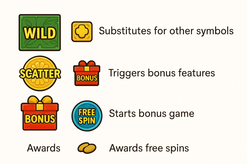 老虎機常見符號與功能圖解