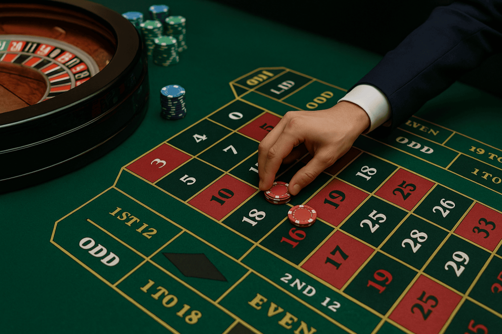 輪盤一賠一投注與鞅策略示意圖