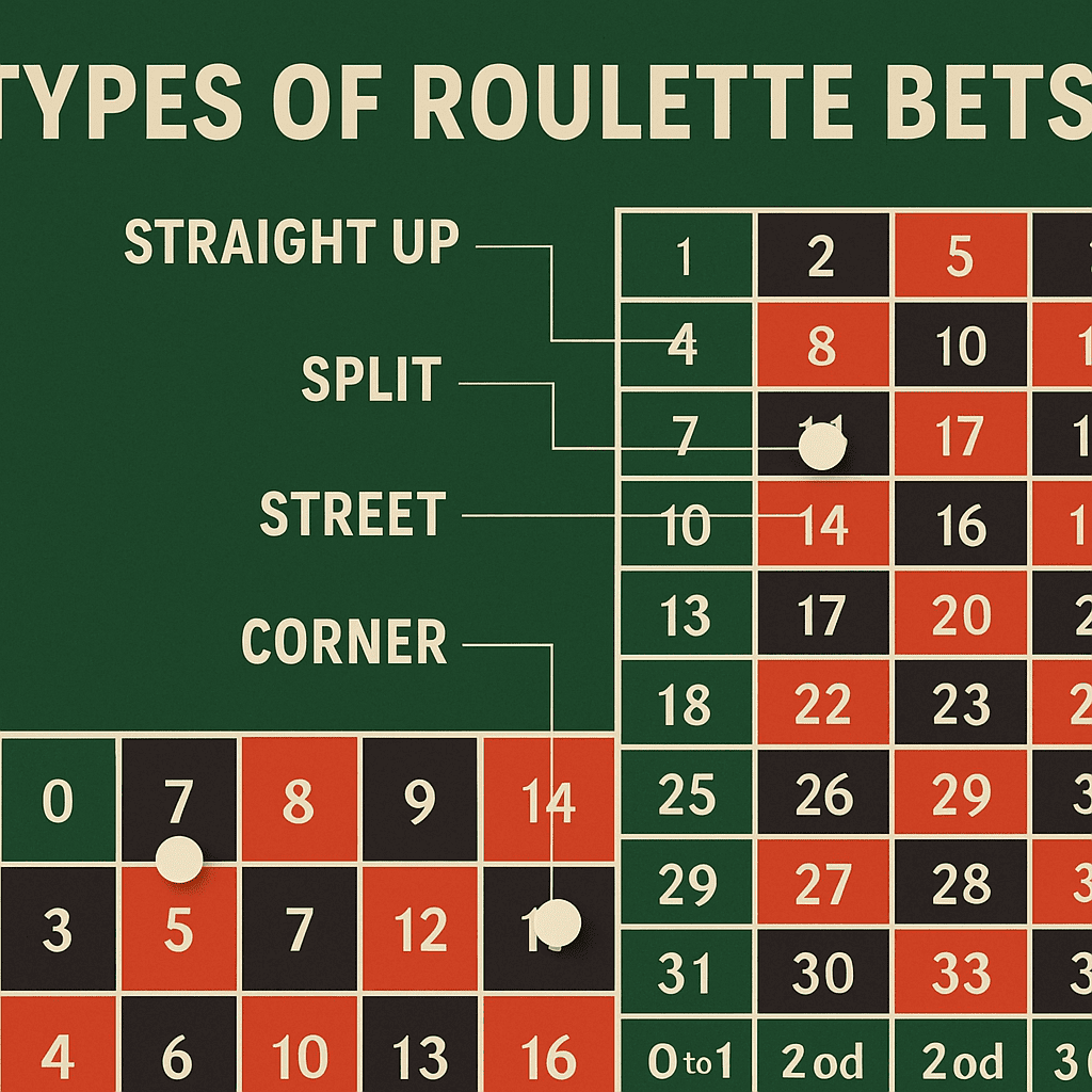 輪盤下注類型圖解