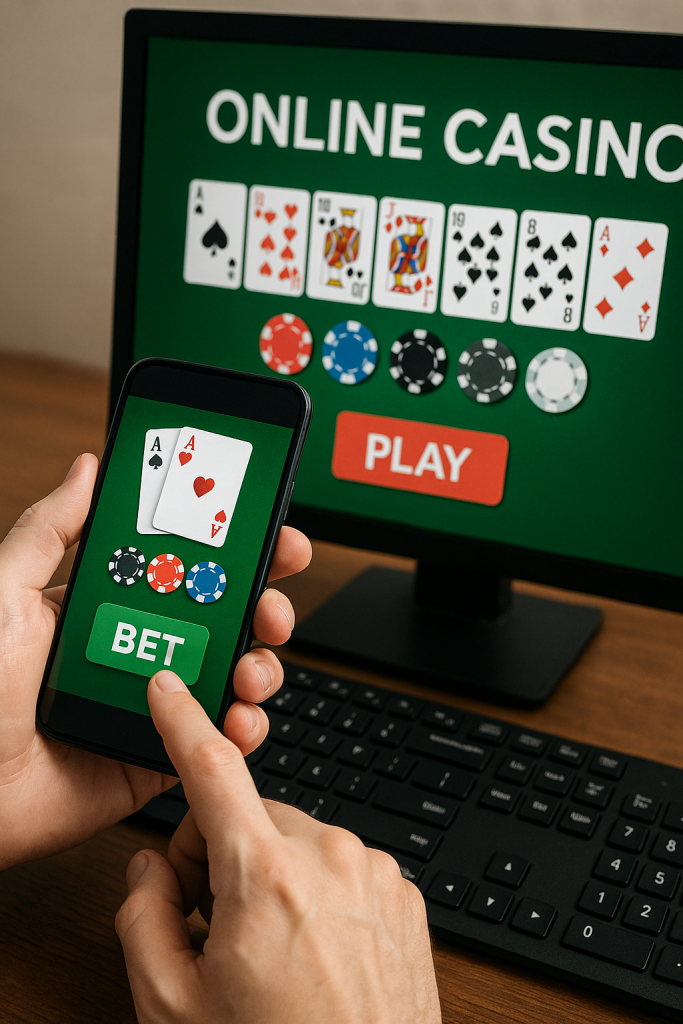 線上賭博手機下注示意圖