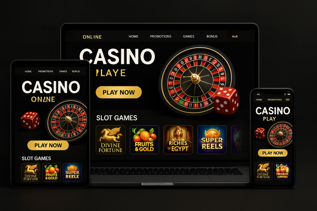 線上賭博網站首頁介面示意圖