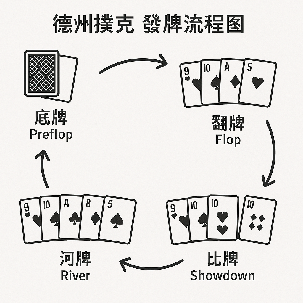 德州撲克 發牌流程圖